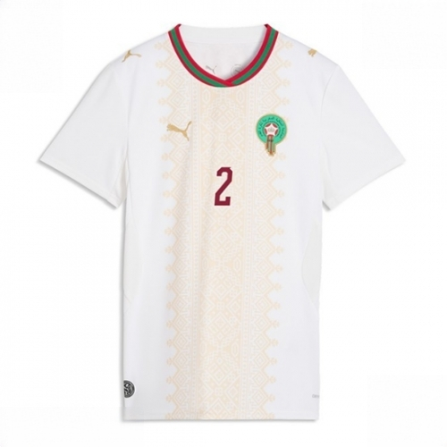 Morocco Achraf Hakimi #2 Soccer Jerseys Away Stadium Shirt for Women World Cup 2026 Short Sleeve - Image 2