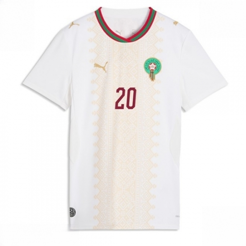 Morocco Ayoub El Kaabi #20 Soccer Jerseys Away Stadium Shirt for Women World Cup 2026 Short Sleeve - Image 2