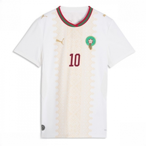 Morocco Brahim Diaz #10 Soccer Jerseys Away Stadium Shirt for Women World Cup 2026 Short Sleeve - Image 2