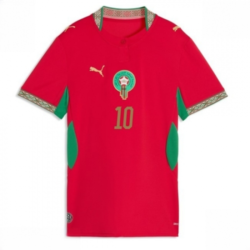 Morocco Brahim Diaz #10 Soccer Jerseys Home Stadium Shirt for Women World Cup 2026 Short Sleeve - Image 2