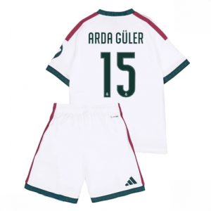 Buy Real Madrid Arda Guler #15 Cheap Home Stadium Kit for Kids 2026-27 Soccer Jersey Kit For Sale Real Madrid Arda Guler #15 Cheap Home Stadium Kit for Kids 2026-27 Soccer Jersey Kit
