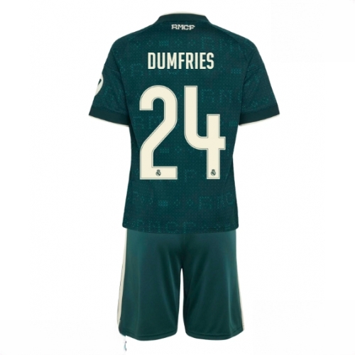 Buy Real Madrid Denzel Dumfries #24 Cheap Away Stadium Kit for Kids 2026-27 Soccer Jersey Kit For Sale Real Madrid Denzel Dumfries #24 Cheap Away Stadium Kit for Kids 2026-27 Soccer Jersey Kit