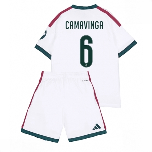 Buy Real Madrid Eduardo Camavinga #6 Cheap Home Stadium Kit for Kids 2026-27 Soccer Jersey Kit For Sale Real Madrid Eduardo Camavinga #6 Cheap Home Stadium Kit for Kids 2026-27 Soccer Jersey Kit