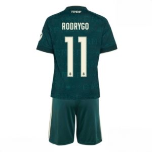 Buy Real Madrid Rodrygo Goes #11 Cheap Away Stadium Kit for Kids 2026-27 Soccer Jersey Kit For Sale Real Madrid Rodrygo Goes #11 Cheap Away Stadium Kit for Kids 2026-27 Soccer Jersey Kit