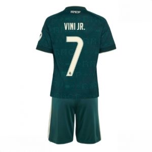 For Sale  Wholesale Real Madrid Vinicius Junior #7 Cheap Away Stadium Kit for Kids 2026-27 Jersey Shorts Set