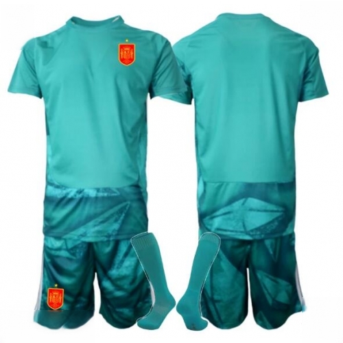 Buy Spain Goalkeeper Soccer Jerseys Away Stadium Kit for Kids World Cup 2026 Short Sleeve (+ pants) For Sale Spain Goalkeeper Soccer Jerseys Away Stadium Kit for Kids World Cup 2026 Short Sleeve (+ pants)