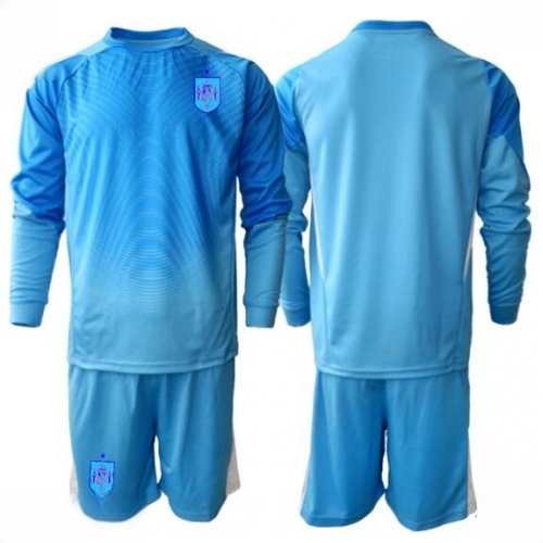 Buy Spain Goalkeeper Soccer Jerseys Home Stadium Kit for Kids World Cup 2026 Long Sleeve (+ pants) For Sale Spain Goalkeeper Soccer Jerseys Home Stadium Kit for Kids World Cup 2026 Long Sleeve (+ pants)
