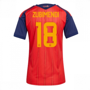 Spain Martin Zubimendi #18 UK Cheap​ Home Stadium Shirt for Women World Cup 2026 Short Sleeve