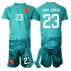 Buy Spain Unai Simon #23 Goalkeeper Soccer Jerseys Away Stadium Kit for Kids World Cup 2026 Short Sleeve (+ pants) 2 For Sale Spain Unai Simon #23 Goalkeeper Soccer Jerseys Away Stadium Kit for Kids World Cup 2026 Short Sleeve (+ pants) 2